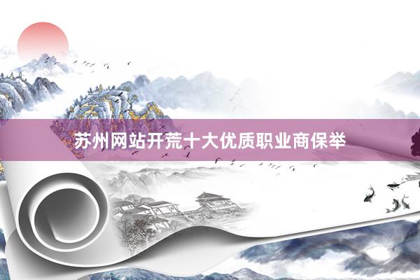 苏州网站开荒十大优质职业商保举