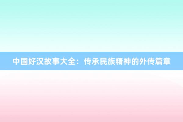 中国好汉故事大全：传承民族精神的外传篇章